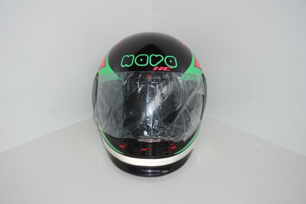 Casco nava n6 controlled ventilation taglia L nero dettagli verdi e viola