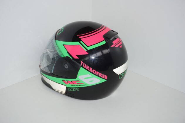 Casco nava n6 controlled ventilation taglia L nero dettagli verdi e viola - immagine 2