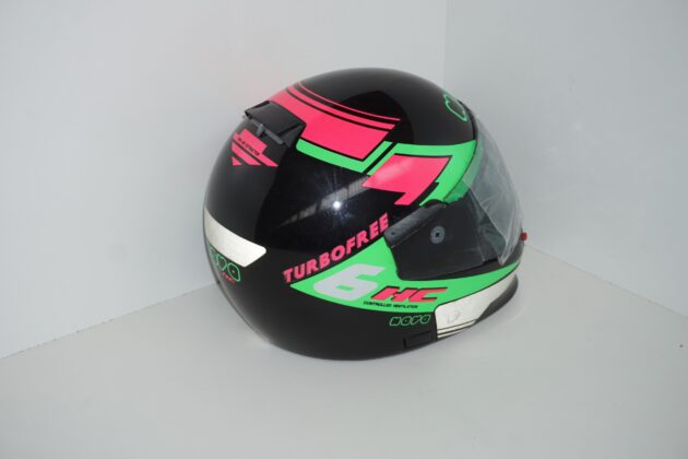 Casco nava n6 controlled ventilation taglia L nero dettagli verdi e viola - immagine 3